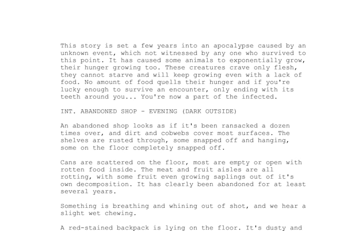 proofread your short film, TV or movie script